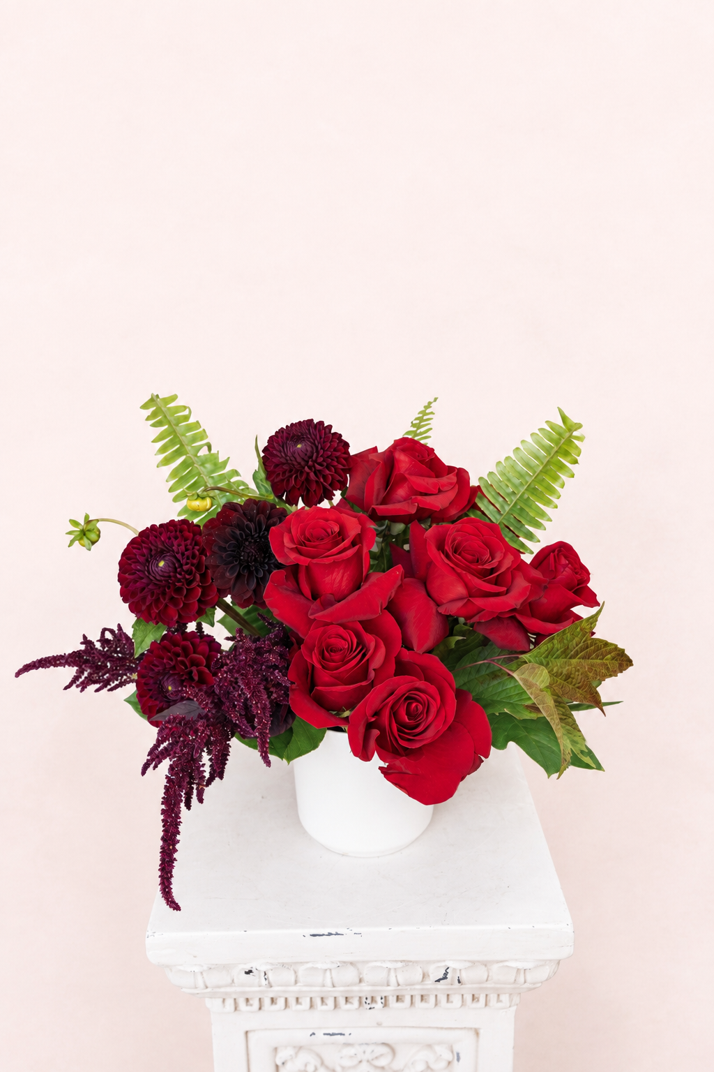 Heights Floral Date Night Red Roses Dahlias